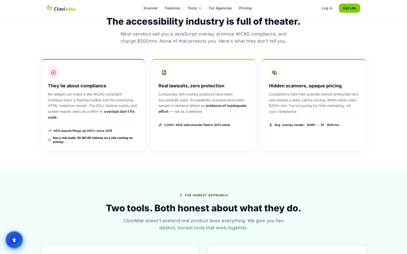CloviAble honest feature-by-feature comparison table
