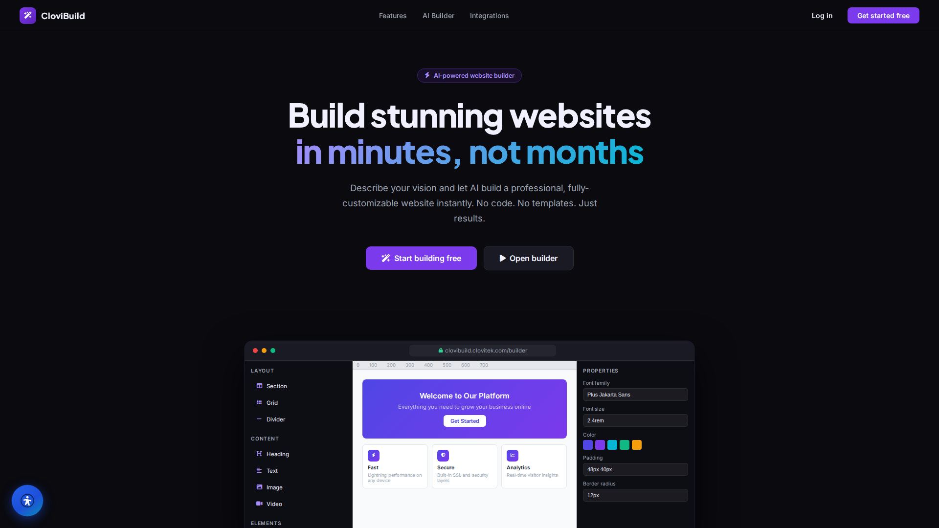 clovibuild screenshot