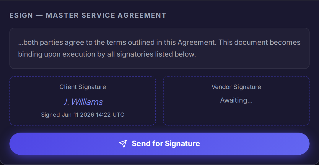 Envelope status showing recipients and their signing progress