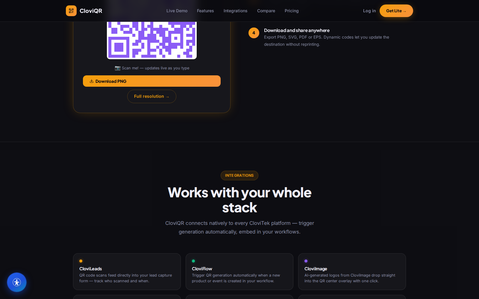 cloviqr screenshot