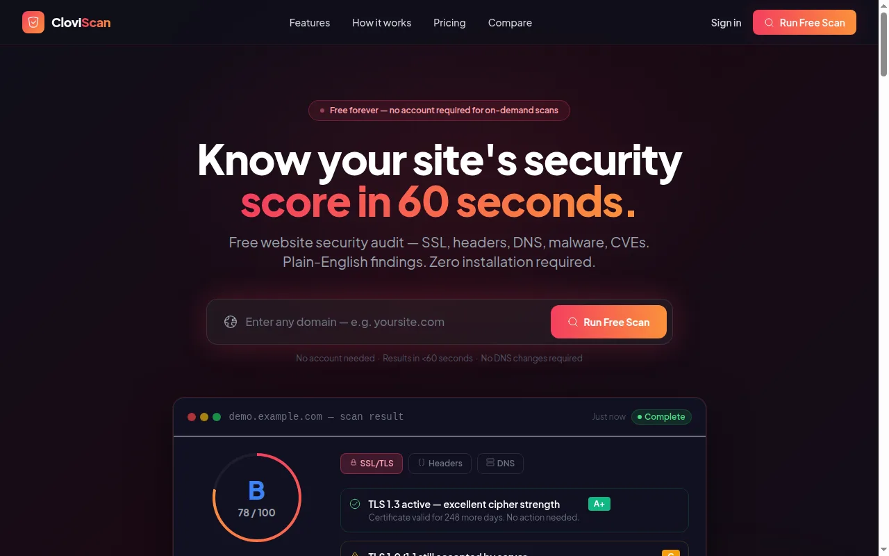 CloviScan security scanner